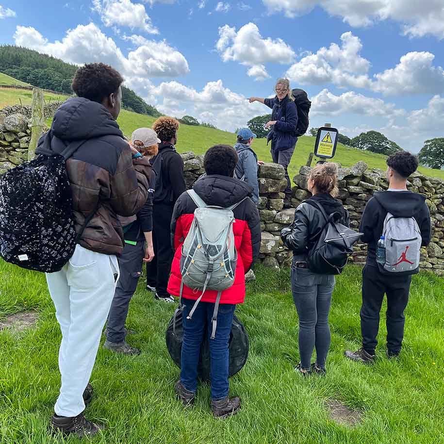 Young people walking in the Yorkshire Dales 