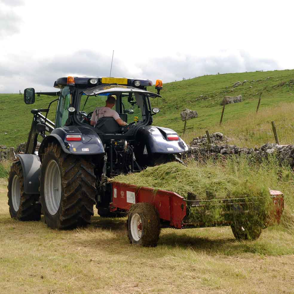 Green hay spreading 