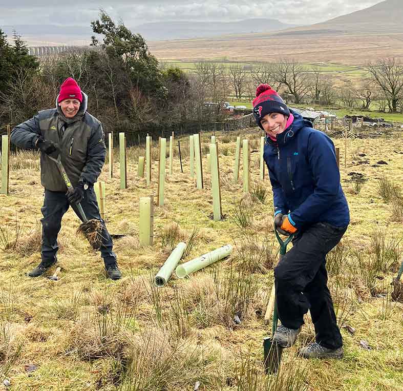 Mandale Group staff tree planting with Yorkshire Dales Millennium Trust  
