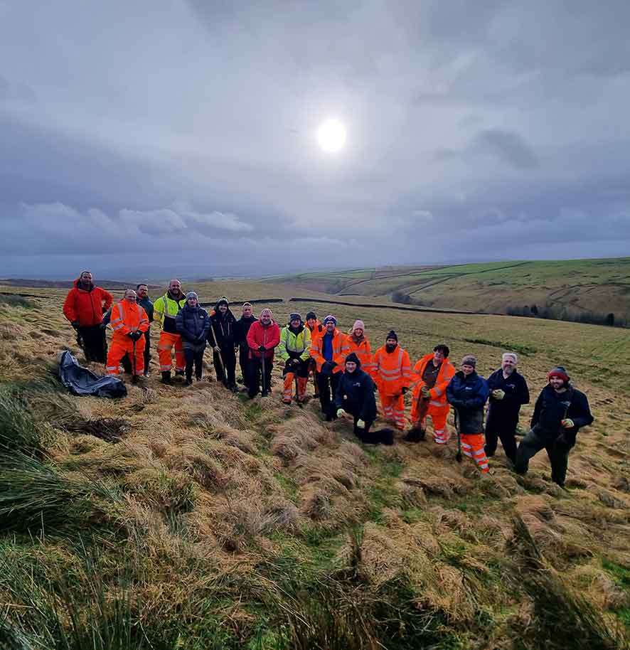 Tarmac tree planting at Wild Share with Mearbeck Wood near Settle